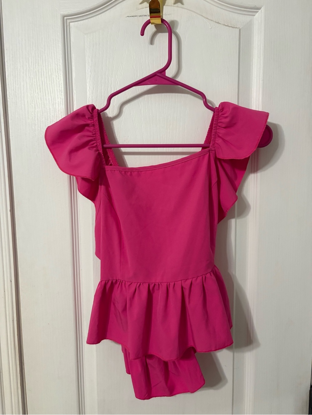 SHEIN Bright Pink Ruffle Top